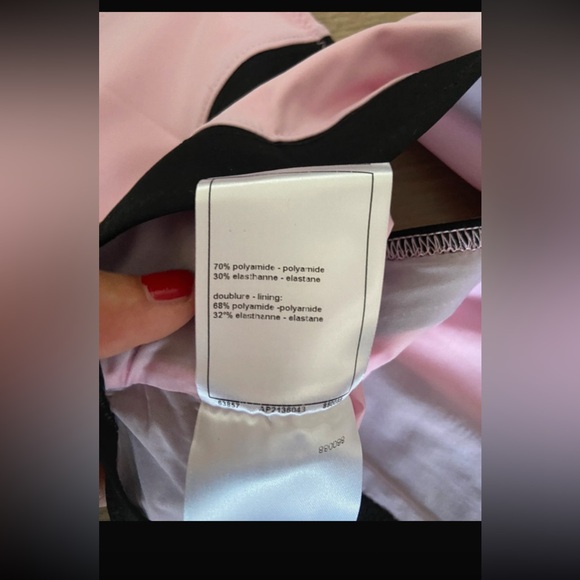 NWT CHANEL Pink&Black Striped Crop Top/bikini top size XS - Picture 9 of 11